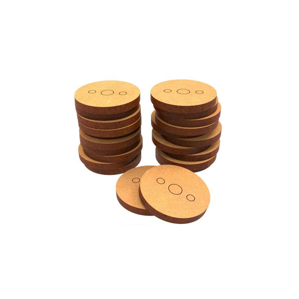 [8436554366330,9134,8436554366330ES,bois,mdf] Socles - MDF - Rond - 25mm (x20)