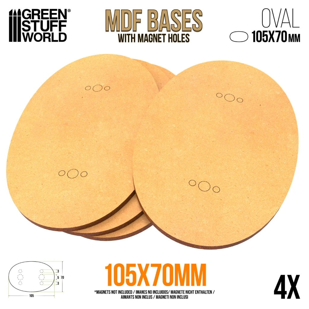 Socles ovales 105x70mm en MDF