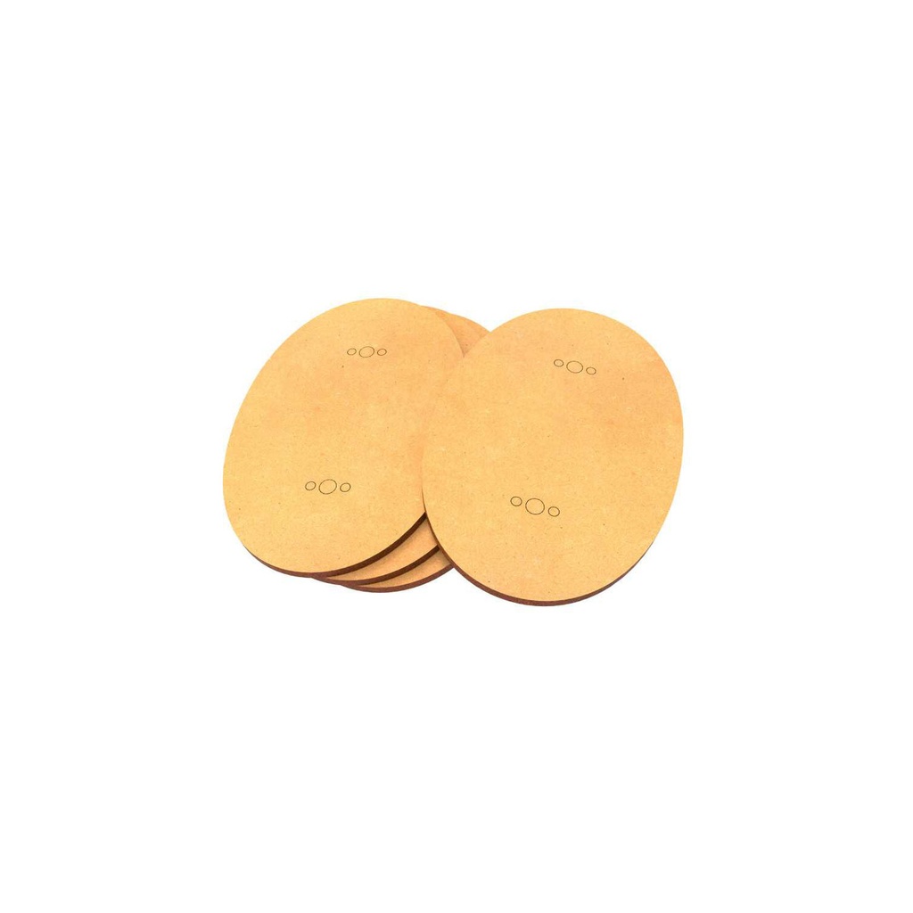 [8436554367191,9220,8436554367191ES,bois,mdf] Socles - MDF - Ovale - 105x70mm (x4)