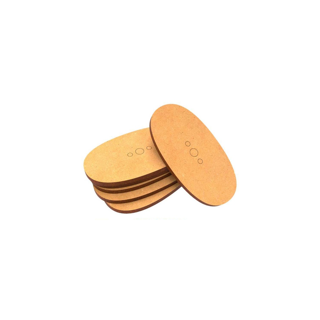 [8436554366965,9197,8436554366965ES,bois,mdf] Socles - MDF - Ovale - 60x35mm (x6)