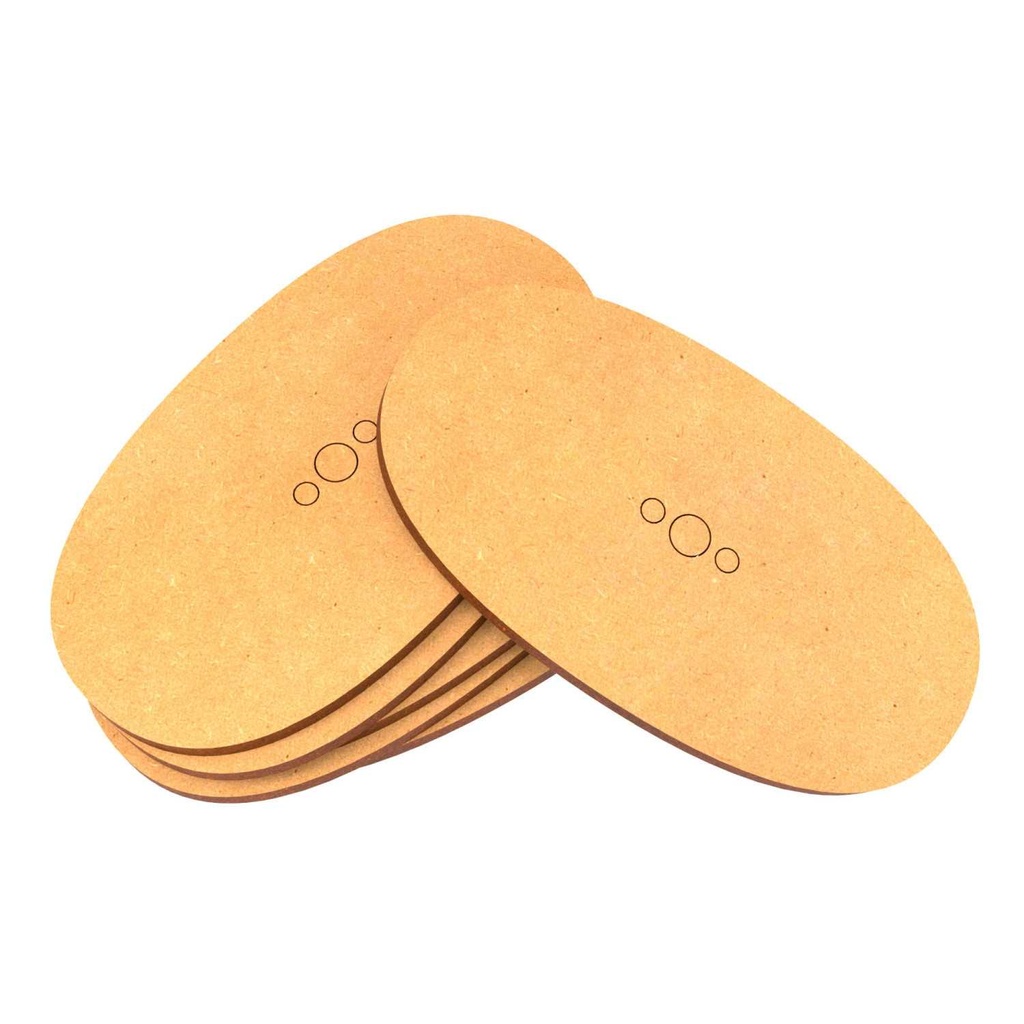 [8436554366972,9198,8436554366972ES,bois,mdf] Socles - MDF - Ovale - 75x42mm (x6)