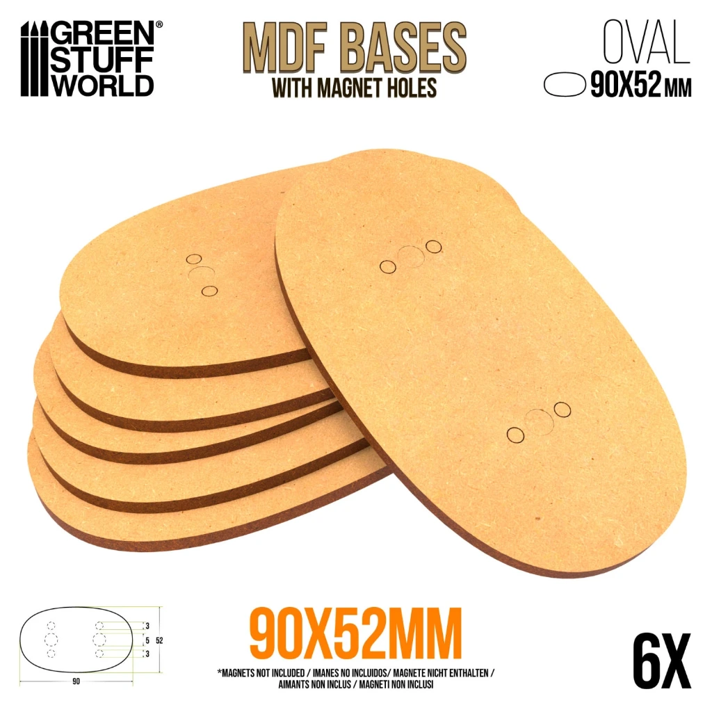 Socles ovales AOS 90x52mm en MDF
