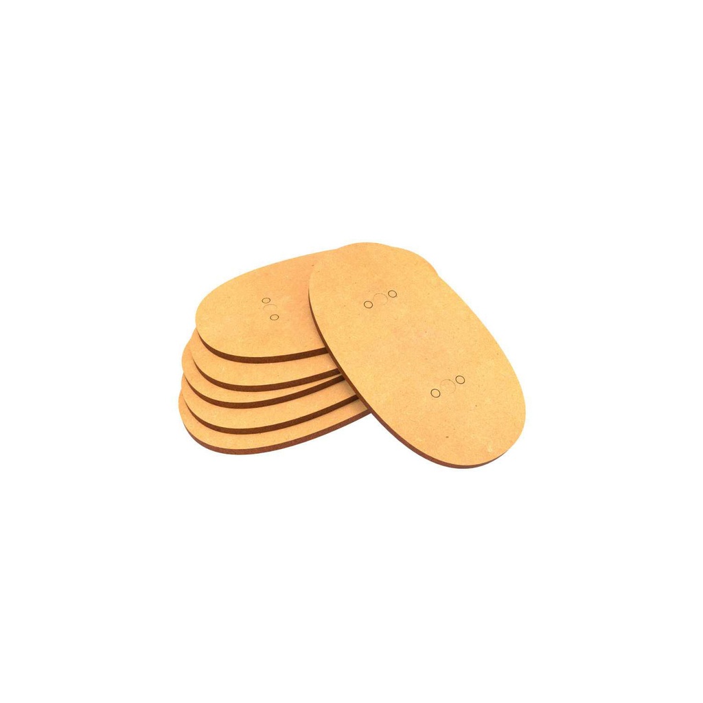 [8436554366989,9199,8436554366989ES,bois,mdf] Socles - MDF - Ovale - 90x52mm (x6)