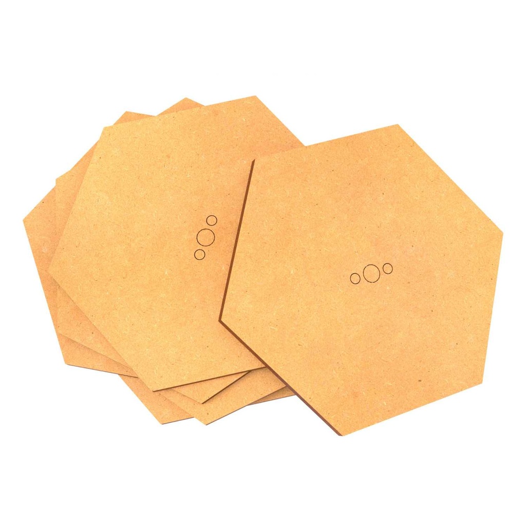 [8436554368570,9358,8436554368570ES,bois,mdf] Socles - MDF - Hexagone - 75mm (x5)