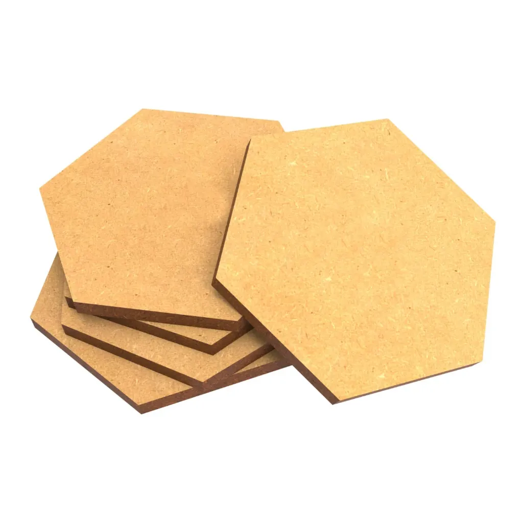 [8436554368563,9357,8436554368563ES,bois,mdf] Socles - MDF - Hexagone - 50mm (x5)