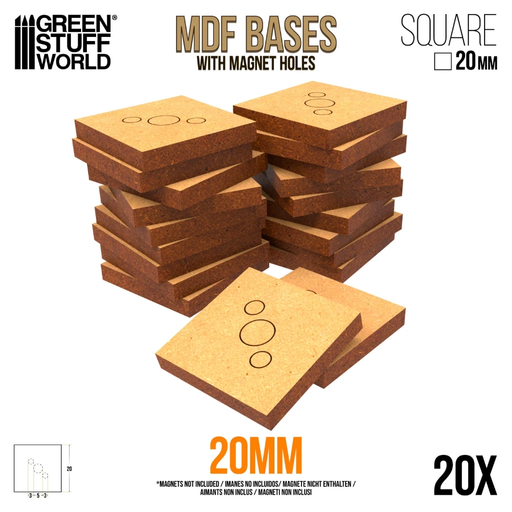 Socles carrés 20 mm en MDF
