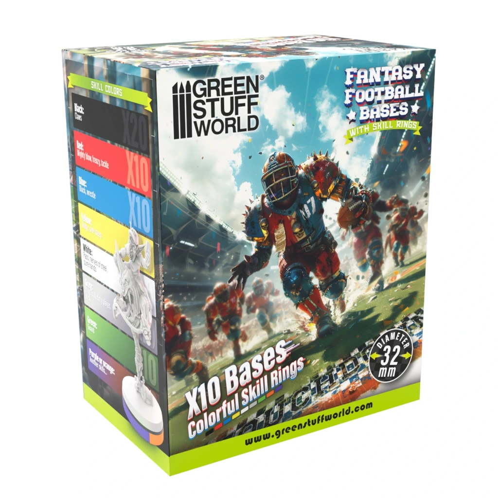 [8435646523910,12891,8435646523910ES,] Socles Blood Bowl 32mm avec anneaux de compétence