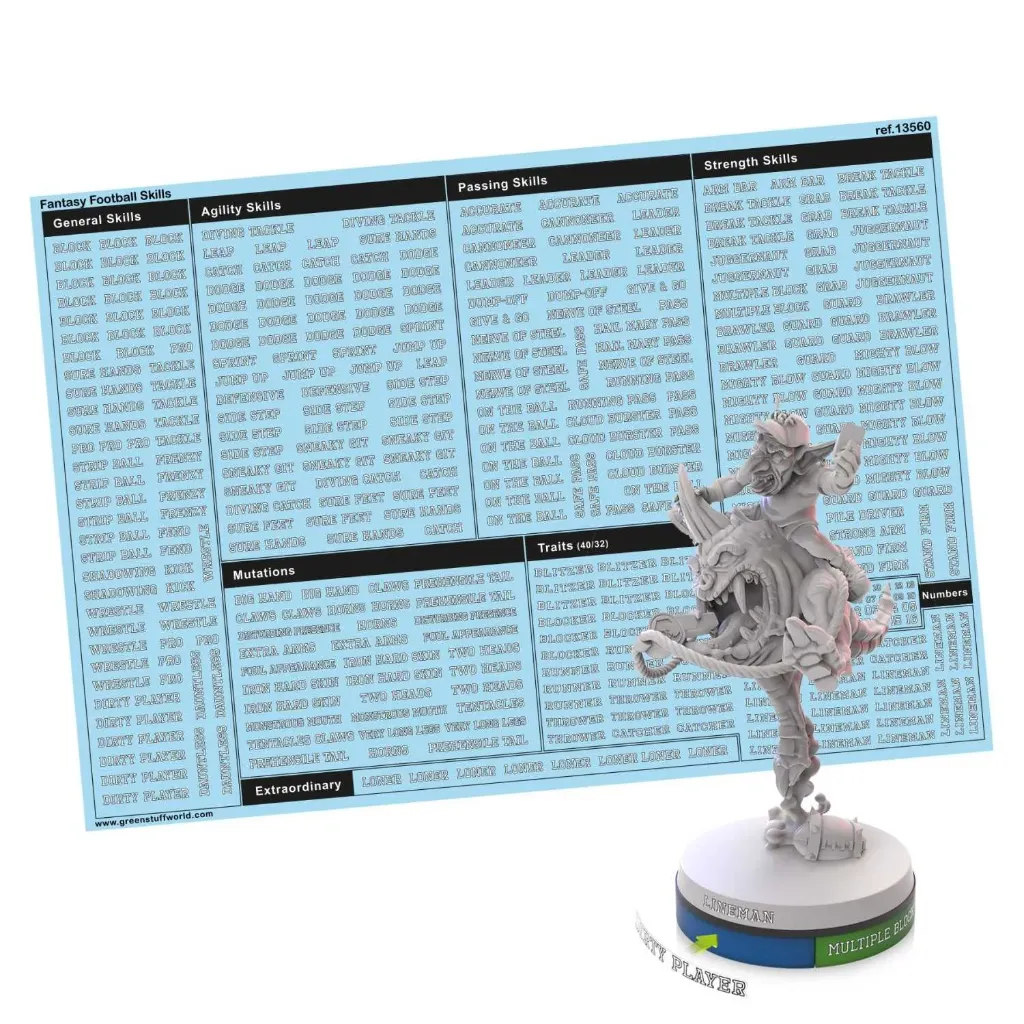 [8435646530604,13560,8435646530604ES,] Decalcomanies compatibles Fantasy Football et Blood Bowl skills
