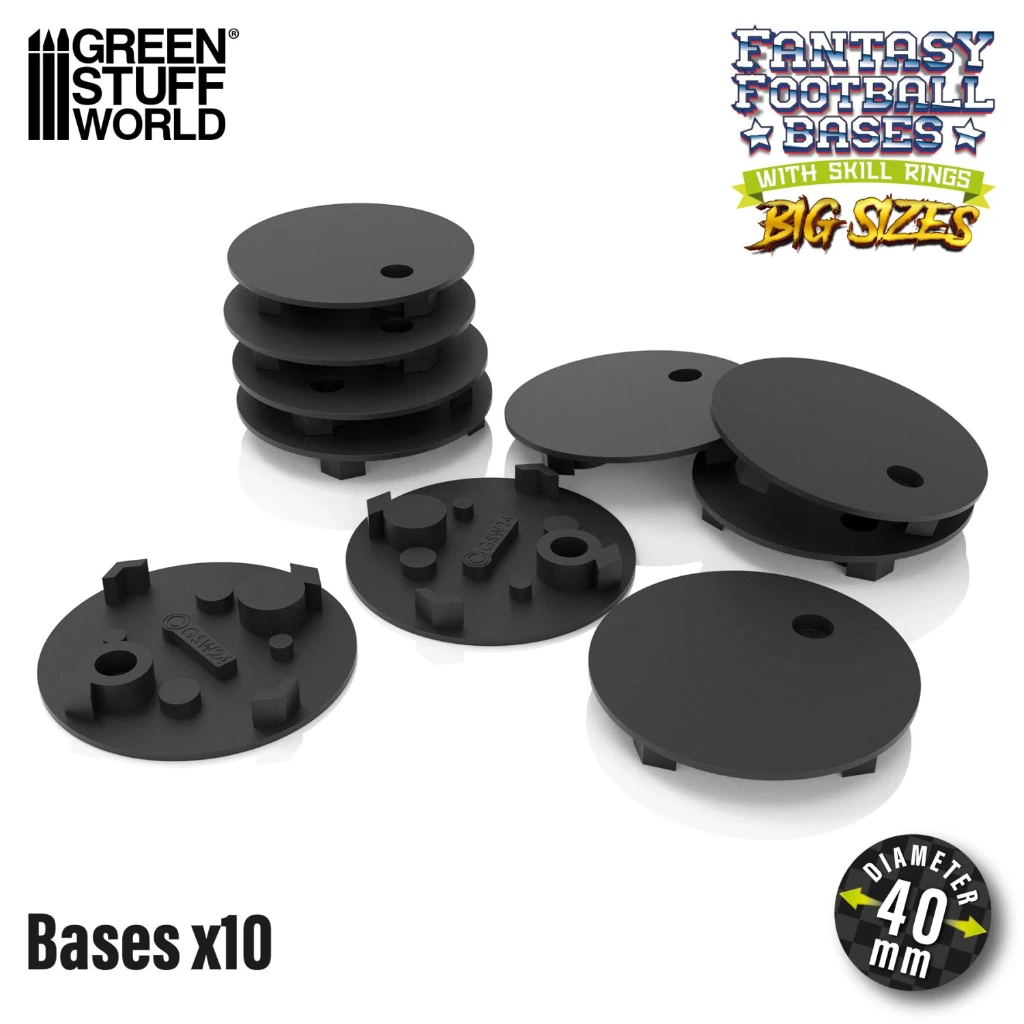[8435646524023,12902,8435646524023ES,] Socles Blood Bowl compatibles 40mm (x10)
