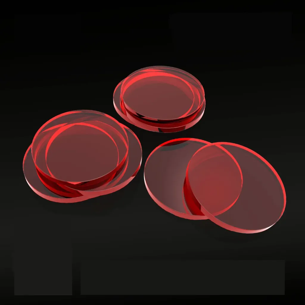 [8436554367962,9297,8436554367962ES,] Socles acryliques ronds 40mm rouges transparents
