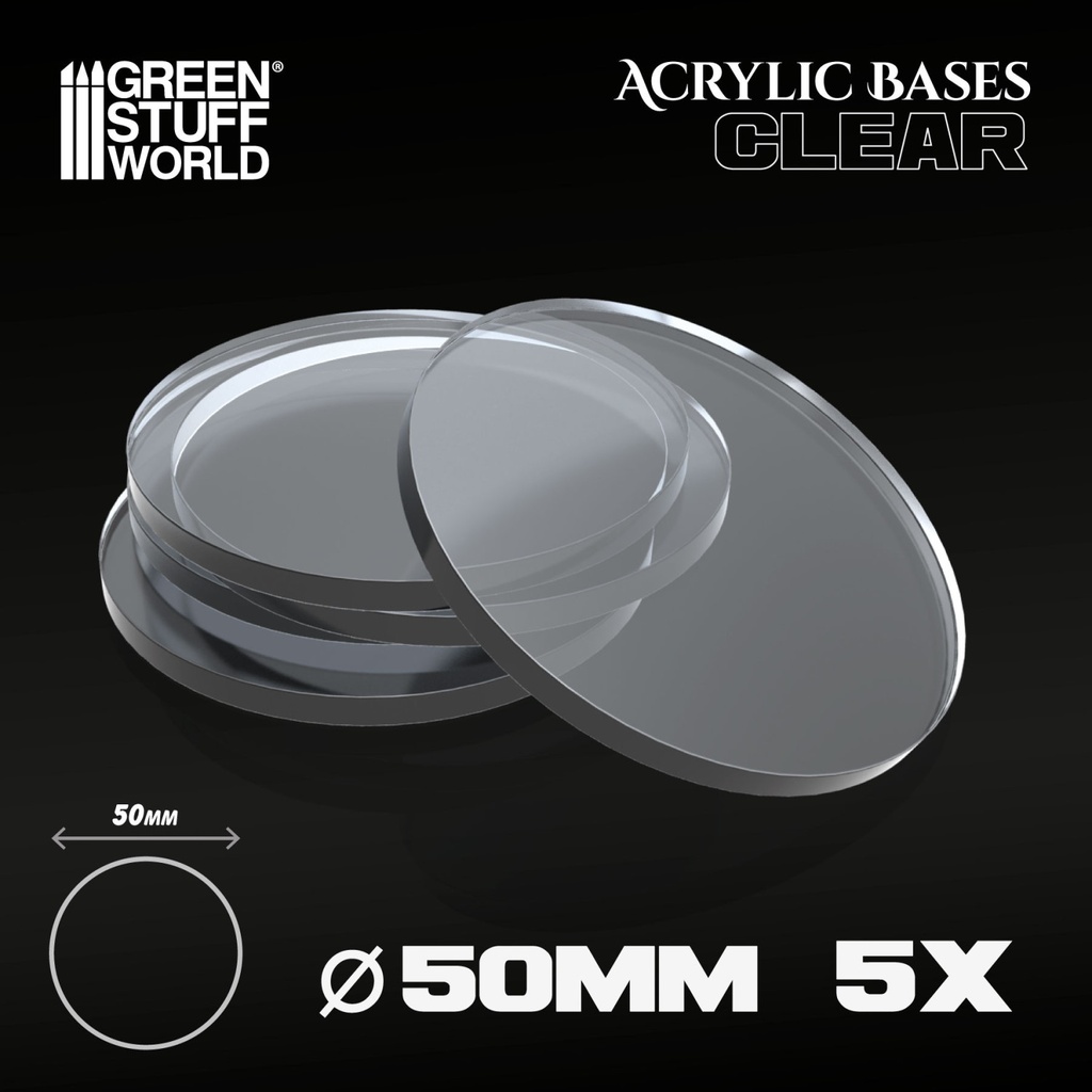 Socles acryliques ronds 50mm transparents