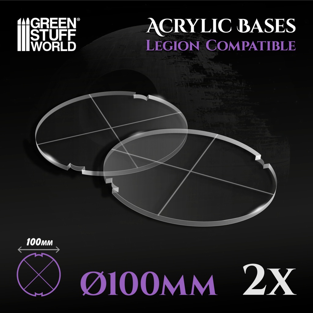 [8435646502519,10751,8435646502519ES,] Socles ronds 100mm en acrylique (Legion)