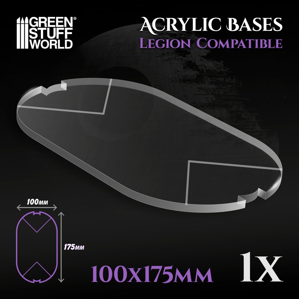 [8435646502533,10753,8435646502533ES,] Socle ovale 100x175mm en acrylique (Legion)