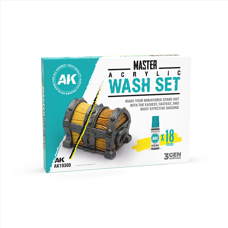 [8435568354357,AK19300,AK19300,MASTER ACRYLIC WASH SET – FULL RANGE (18 COLORS)] MASTER ACRYLIC WASH SET – FULL RANGE (18 COLORS)