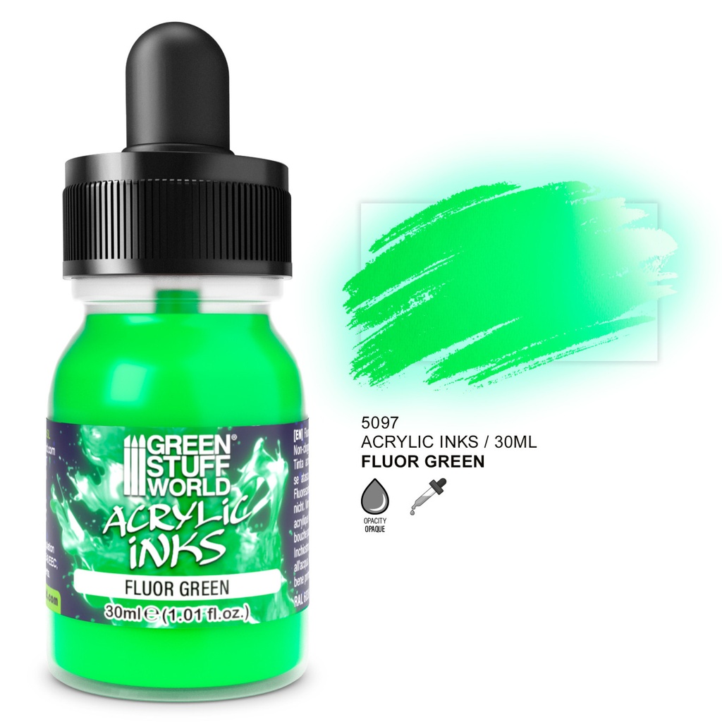 [8435646524573,5097,8435646524573ES,Encre acrylique fluorescente - Vert, Encre acrylique fluo - Vert] Encre acrylique fluo - Vert