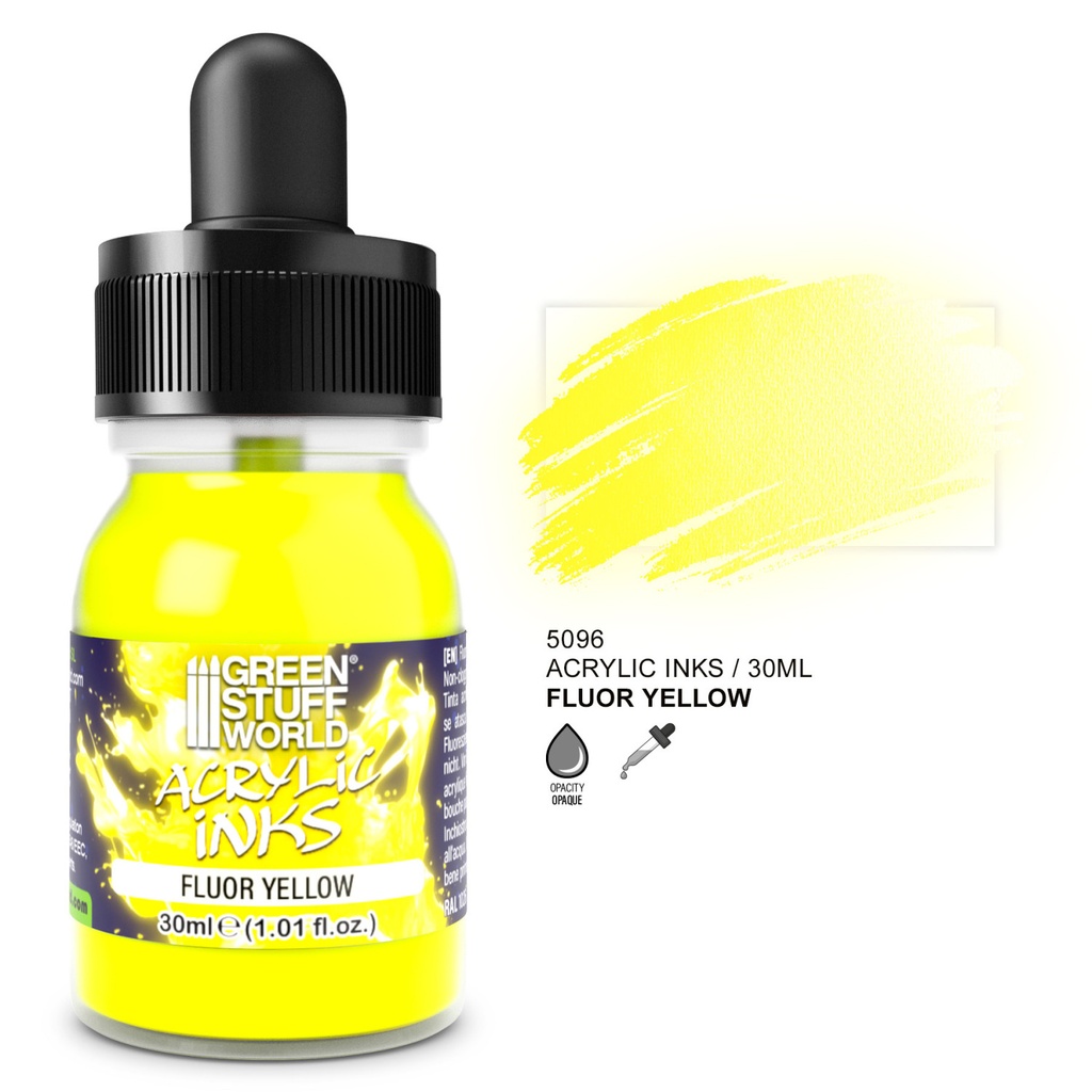 [8435646524566,5096,8435646524566ES,Encre acrylique fluorescente - Jaune,Encre acrylique fluo - Jaune] Encre acrylique fluo - Jaune