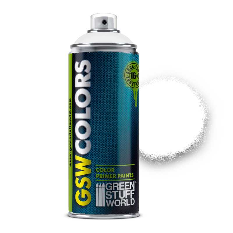 [8436574505887,2229,8436574505887ES,spray,bombe,sous-couche] GSW Colours - Apprêt blanc mat 400ml (400 mL)