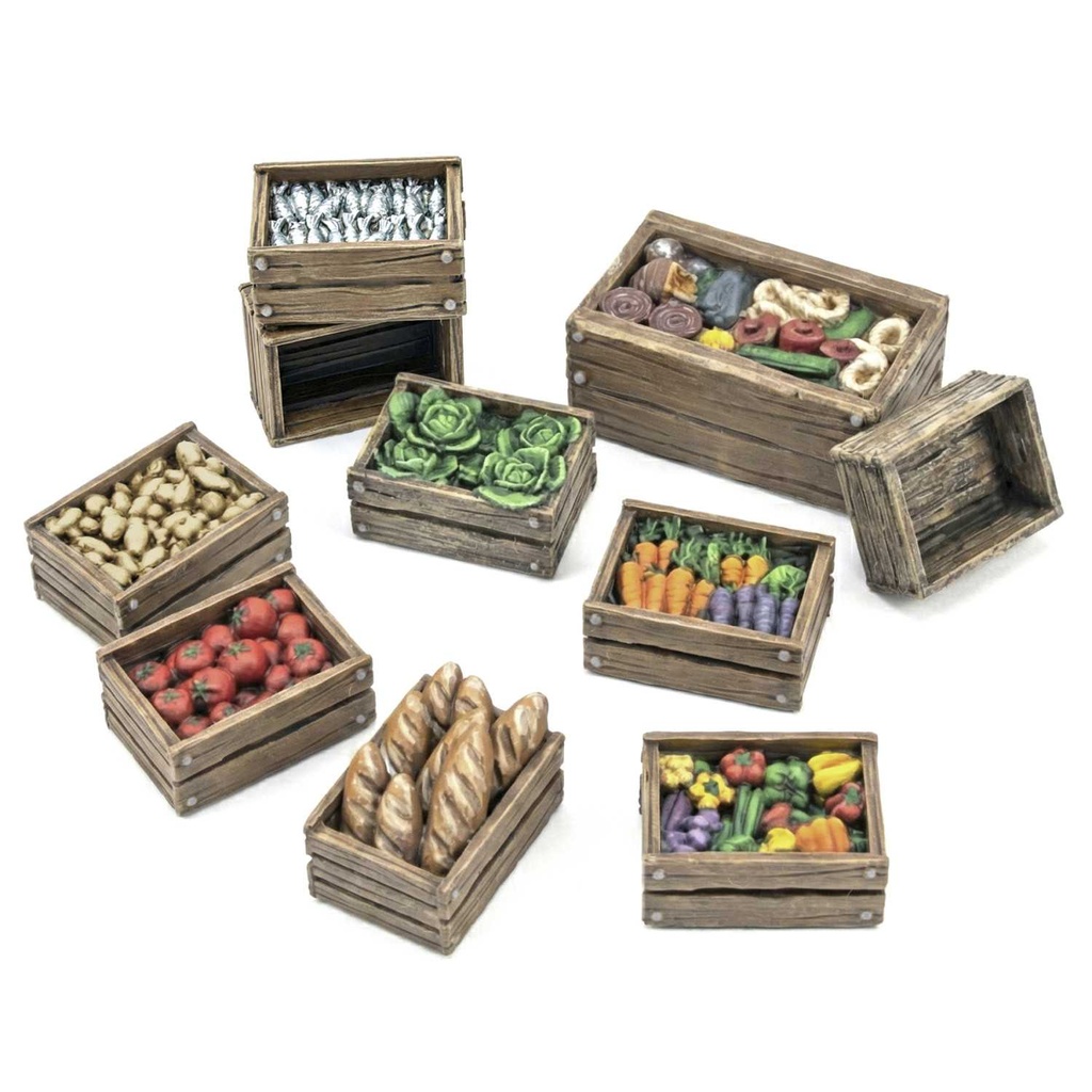 [8435646521848,12684,8435646521848ES,] Caisses en bois avec nourriture 1:48