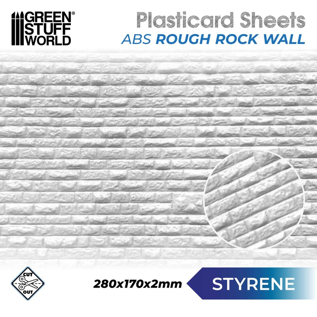 [8436554361090,1109,8436554361090ES,Plasticard] Carte plastique texturée - Mur de briques rugueuses - A4