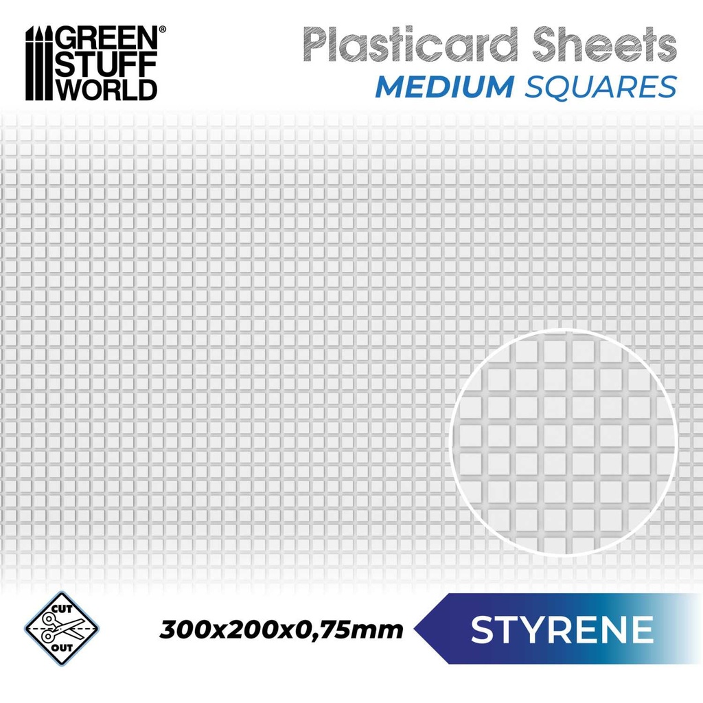 [8436554361038,1103,8436554361038ES,Plasticard] Carte plastique ABS texturée - Carés - A4