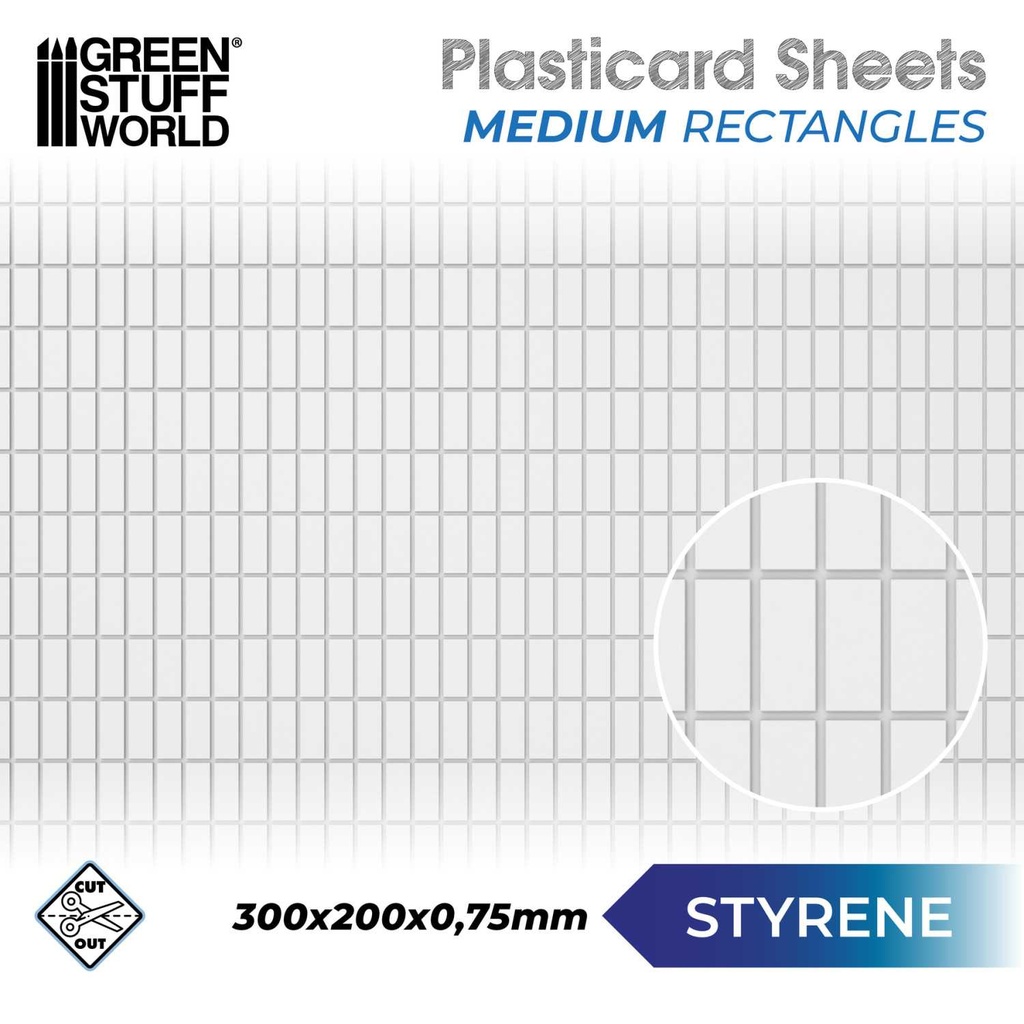 [8436554361120,1112,8436554361120ES,Plasticard] Carte plastique ABS texturée - Réctangles carés - A4