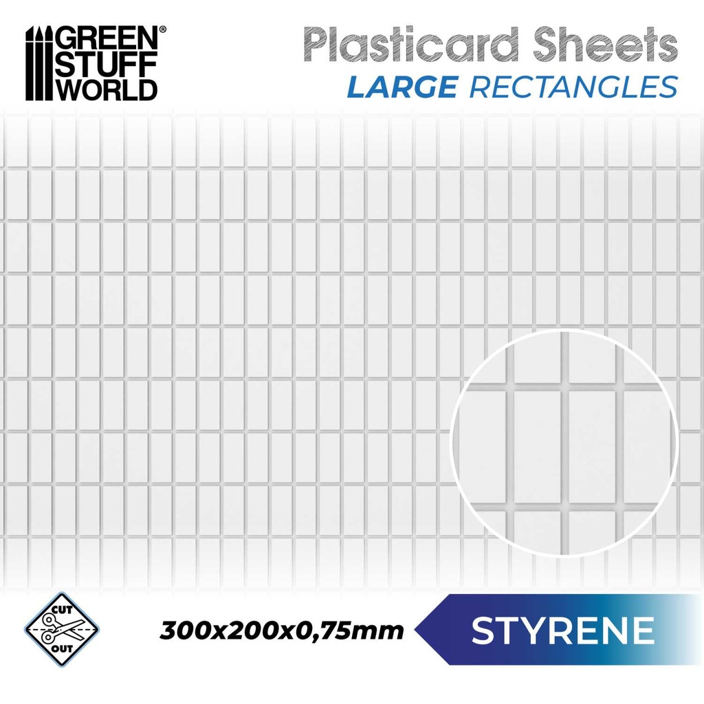 [8436554361137,1113,8436554361137ES,Plasticard] Carte plastique ABS texturée - Grands réctangles - A4