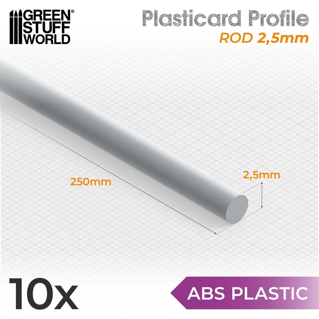 Profilés ABS - Tige O - 2,5mm