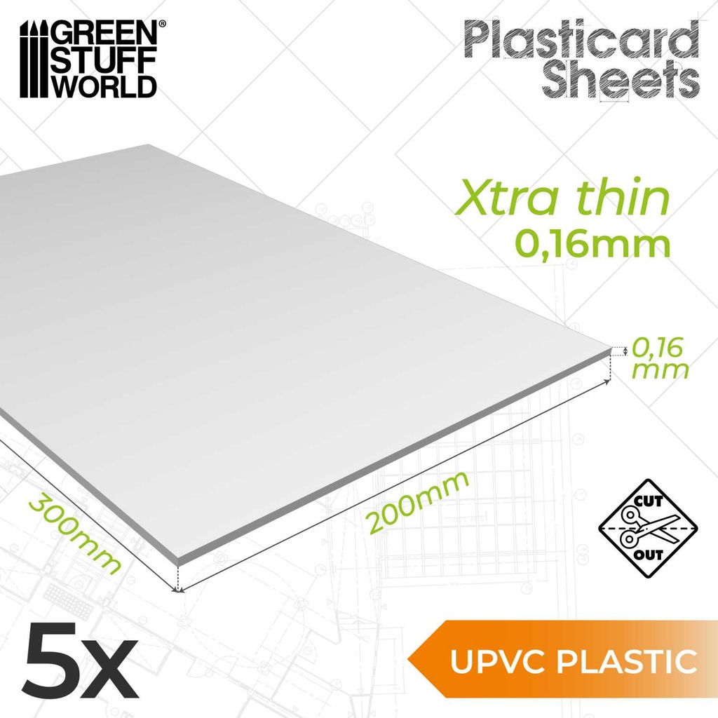 [8436554368129,9313,8436554368129ES,] Cartes plastiques uPVC x5 - A4 - 0,16mm