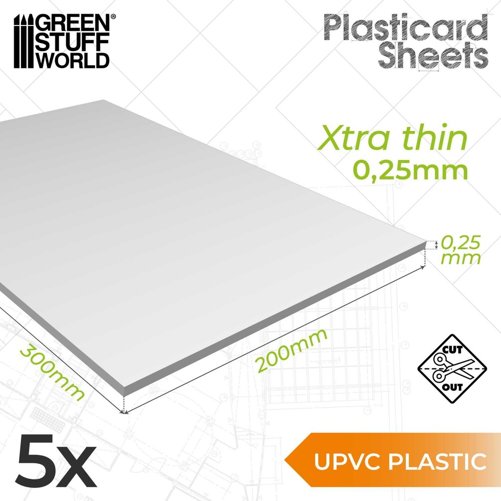 [8436554368167,9317,8436554368167ES,] Cartes plastiques uPVC x5 - A4 - 0,25mm