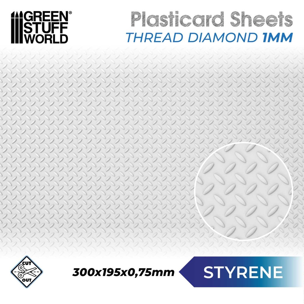[8436574500066,1647,8436574500066ES,Plasticard] Carte plastique texturée - Diamant HO