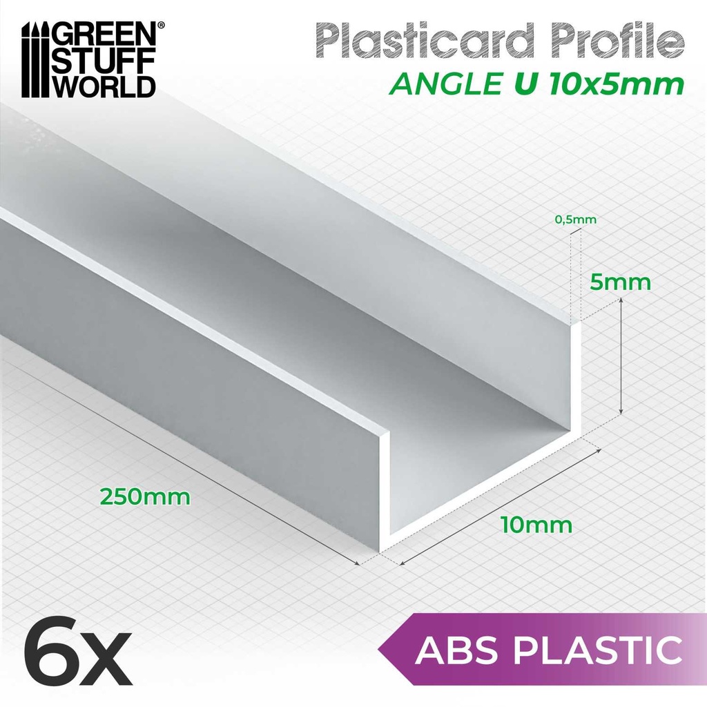 Profilés ABS - Tige U - 10x5mm