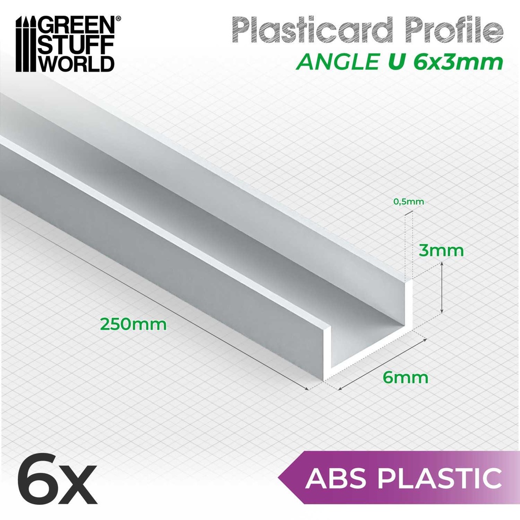Profilés ABS - Tige U - 6x3mm
