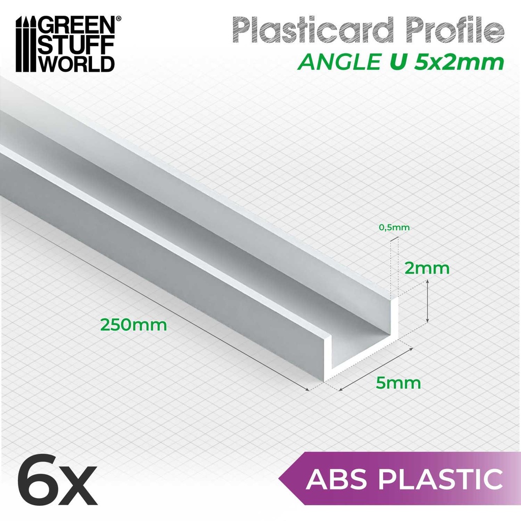 [8435646517797,12279,8435646517797ES,] Profilés ABS - Tige U - 5x2.5mm