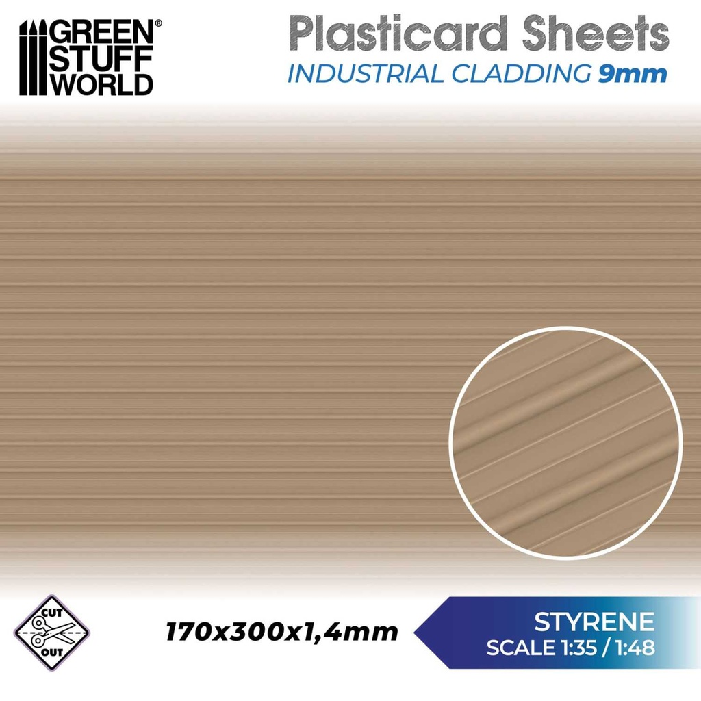 [8435646524214,5061,8435646524214ES,Plasticard] Carte plastique texturée - Bardage industriel 9mm
