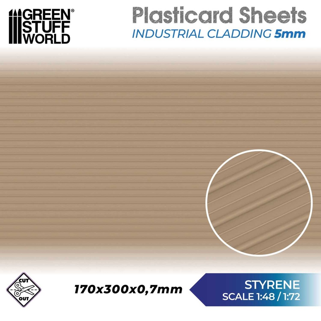 [8435646524221,5062,8435646524221ES,Plasticard] Carte plastique texturée - Bardage industriel 5mm