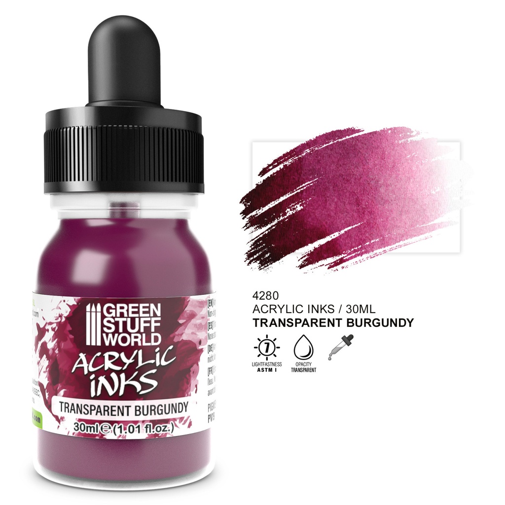Encre acrylique transparente - Bordeaux