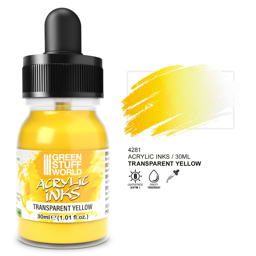 Encre acrylique transparente - Jaune