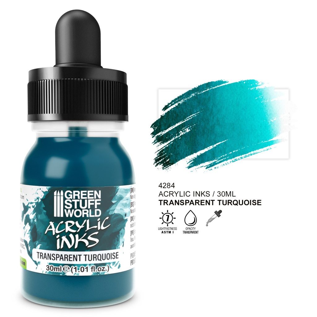 Encre acrylique transparente - Turquoise