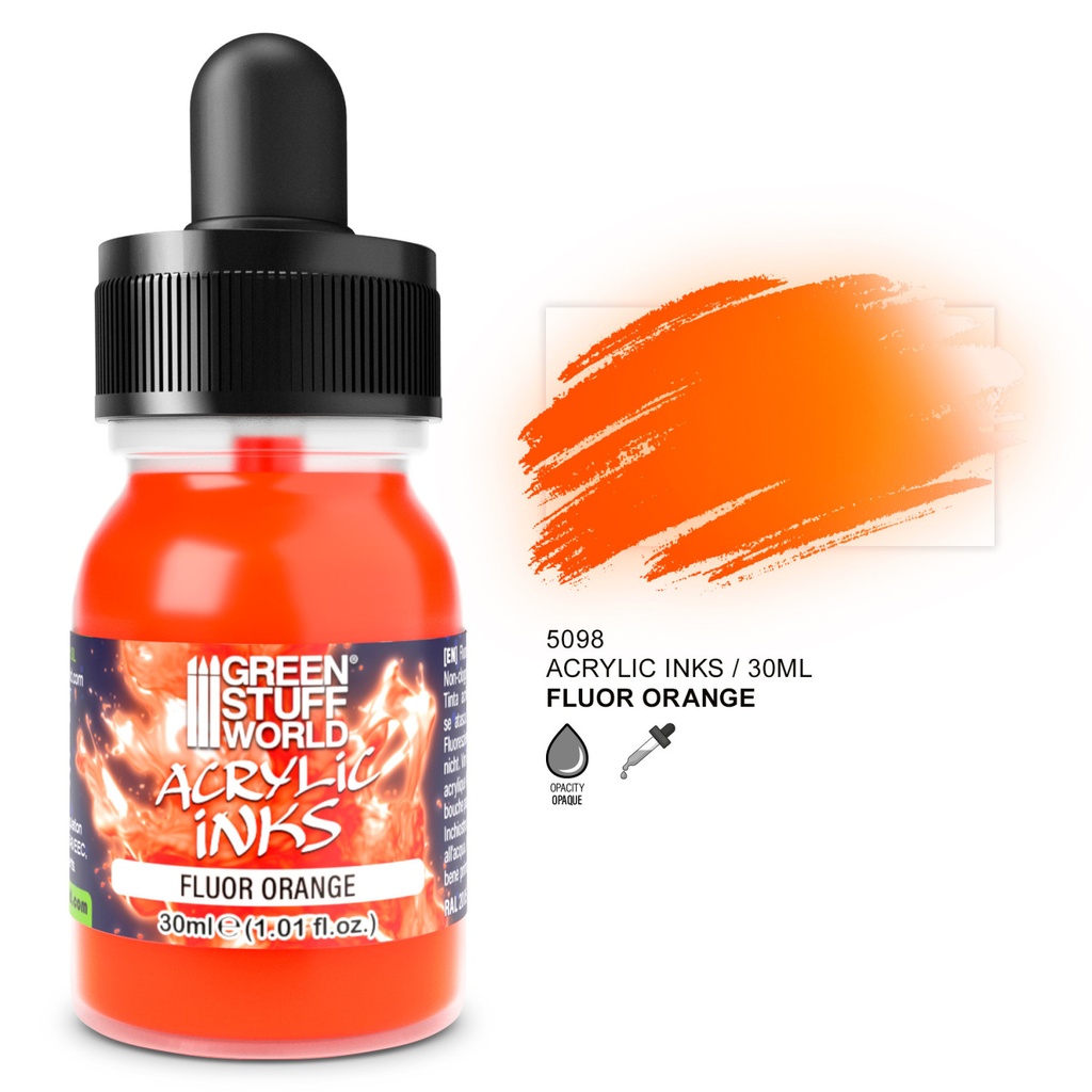[8435646524580,5098,8435646524580ES,] Encre acrylique fluo - Orange
