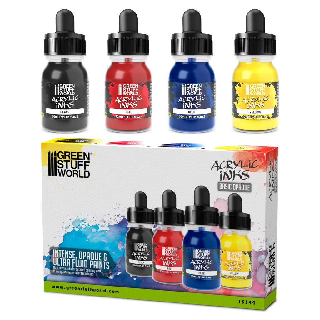 [8435646528441,13344,8435646528441ES,] Set d'encres acryliques opaques de base (x4)