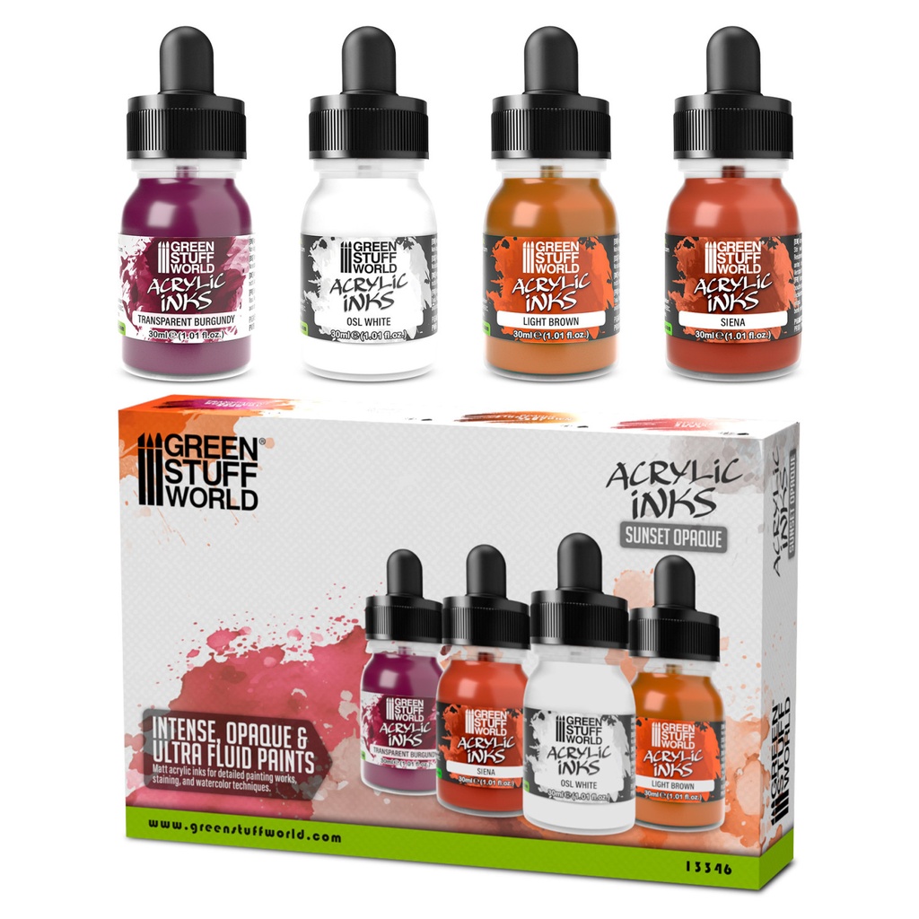[8435646528465,13346,8435646528465ES,] Set d'encres acryliques opaques - Coucher de soleil (x4)
