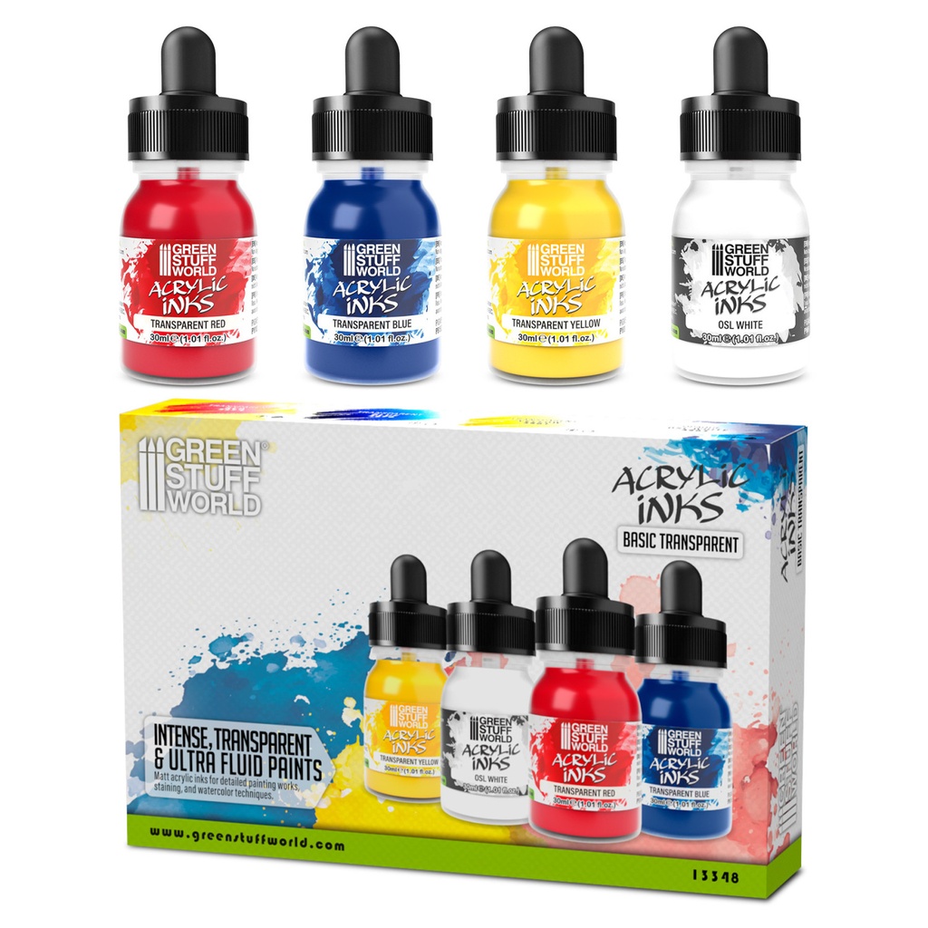 [8435646528489,13348,8435646528489ES,] Set d'encres acryliques transparentes de base (x4)