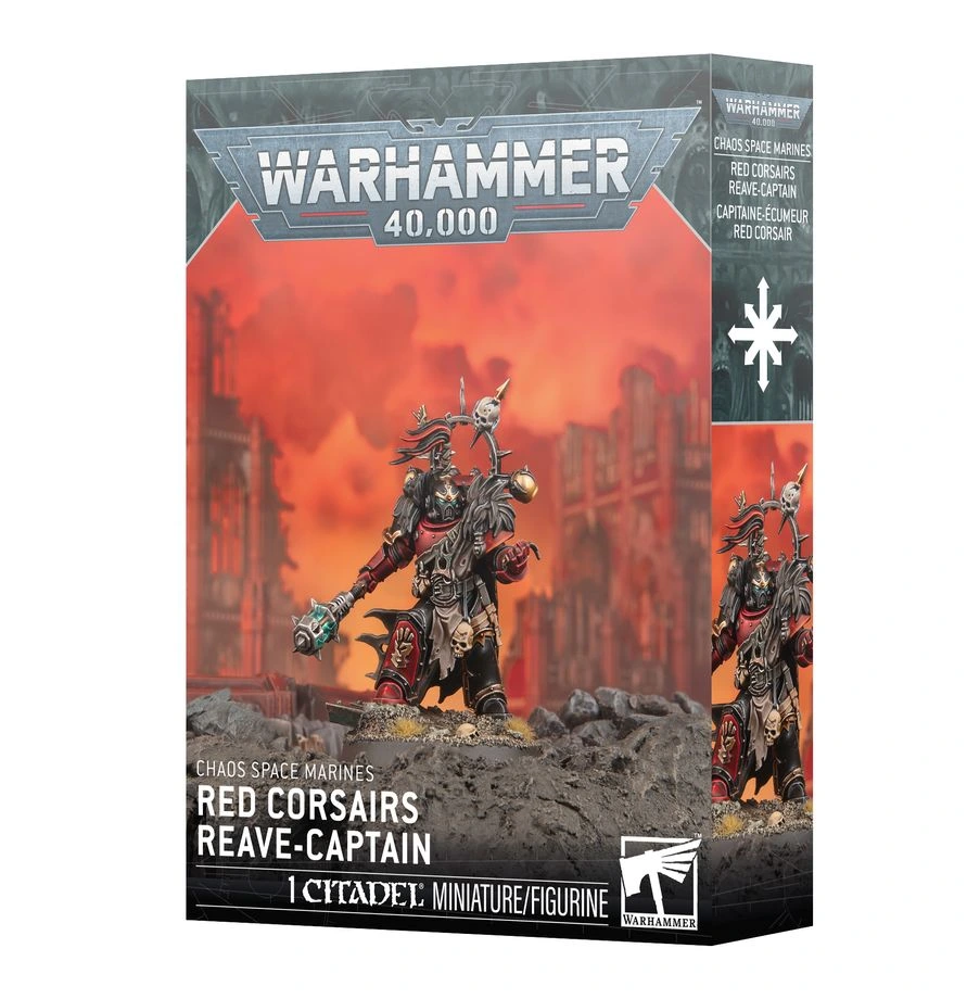 [5011921251513,43-111,Warhammer 40.000,Chaos Space Marines,Red Corsairs Reave-Captain] Chaos Space Marines: Capitaine-écumeur Red Corsairs