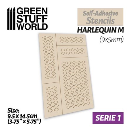 [8436554369478ES,8436554369478,pochoir,arlequin] Pochoirs auto-adhésifs - Arlequin M - 9x5mm