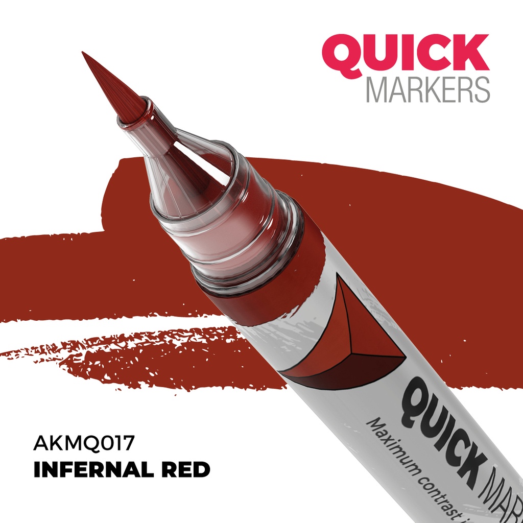 [8435568353671,AKMQ017,AKMQ017,Quick Markers: Infernal Red] Quick Markers: Infernal Red