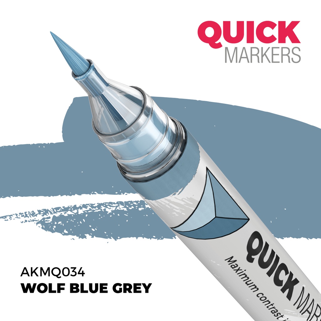 [8435568353848,AKMQ034,AKMQ034,Quick Markers: Wolf Blue Grey] Quick Markers: Wolf Blue Grey
