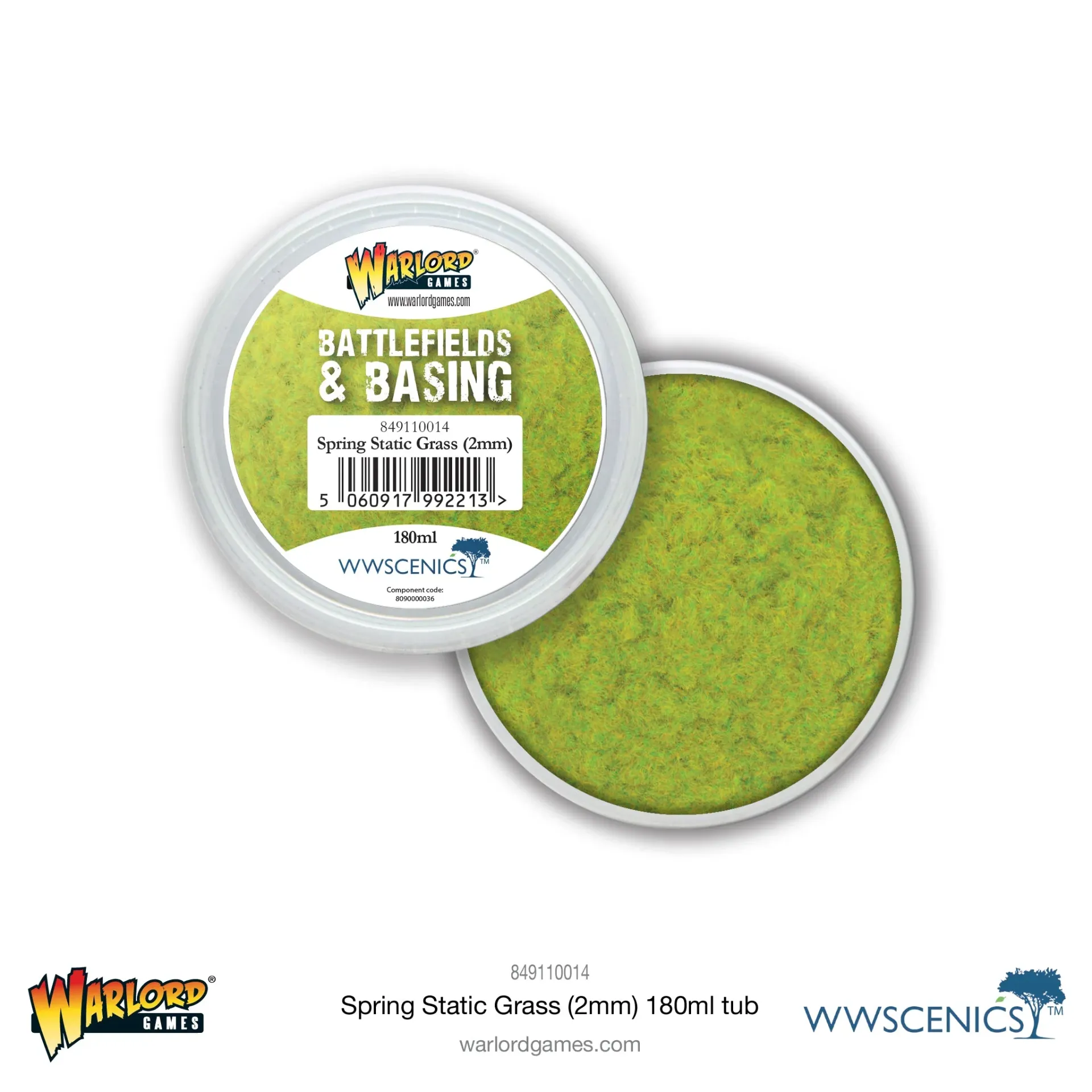 [5060917992213,849110014,849110014,Battlefields & Basing: Spring 2mm Static Grass (180ml)] Battlefields & Basing: Spring 2mm Static Grass (180ml)