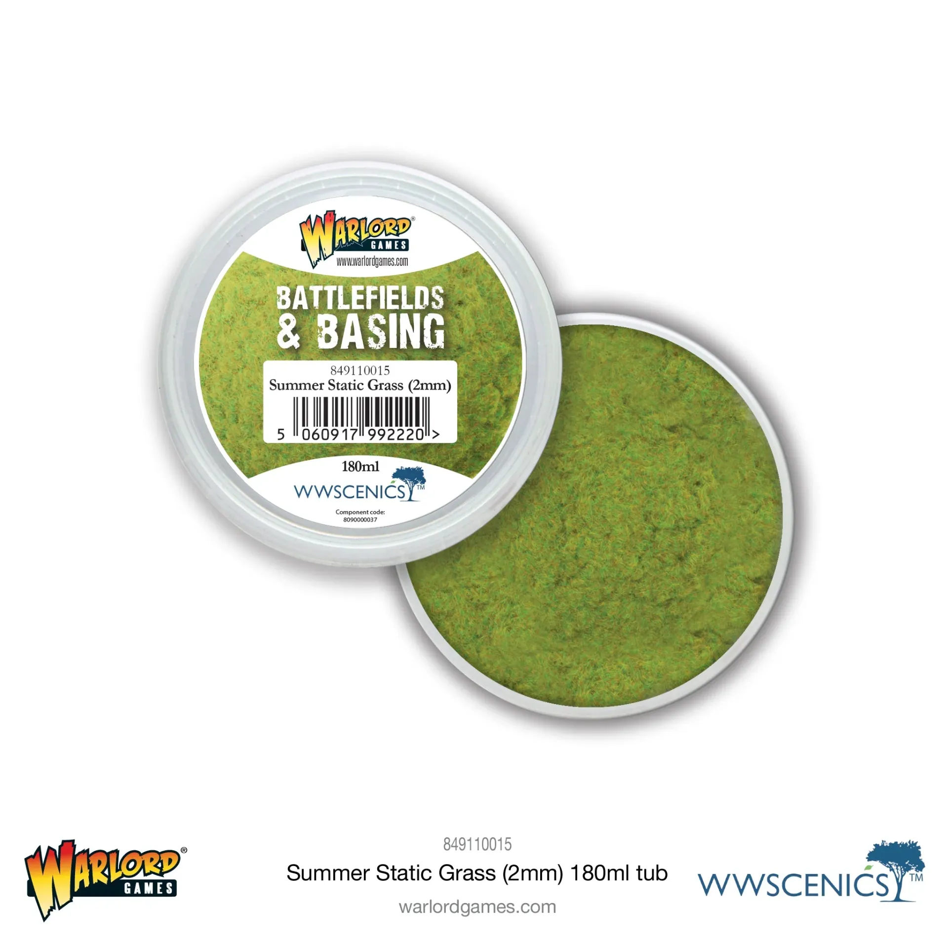 [5060917992220,849110015,849110015,Battlefields & Basing: Summer 2mm Static Grass (180ml)] Battlefields & Basing: Summer 2mm Static Grass (180ml)