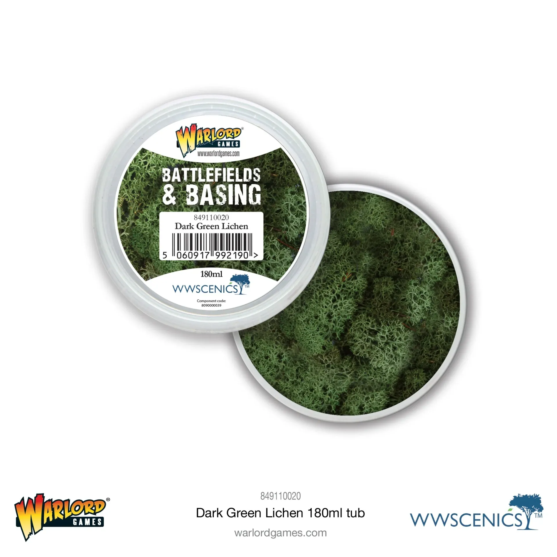 [5060917992190,849110020,849110020,Battlefields & Basing: Dark Green Lichen (180ml)] Battlefields & Basing: Dark Green Lichen (180ml)