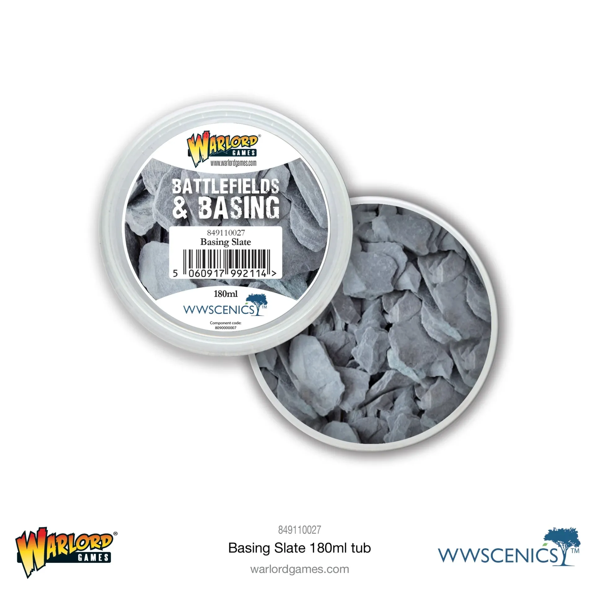 [5060917992114,849110027,849110027,Battlefields & Basing: Basing Slate (180ml)] Battlefields & Basing: Basing Slate (180mL)